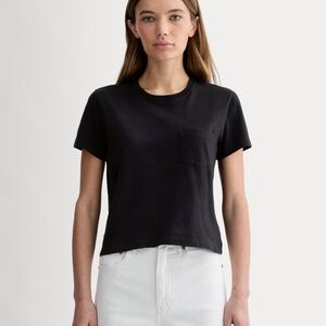 Everlane Women's Box-Cut T-Shirt in Essential Cotton in Black, Size Extra Small